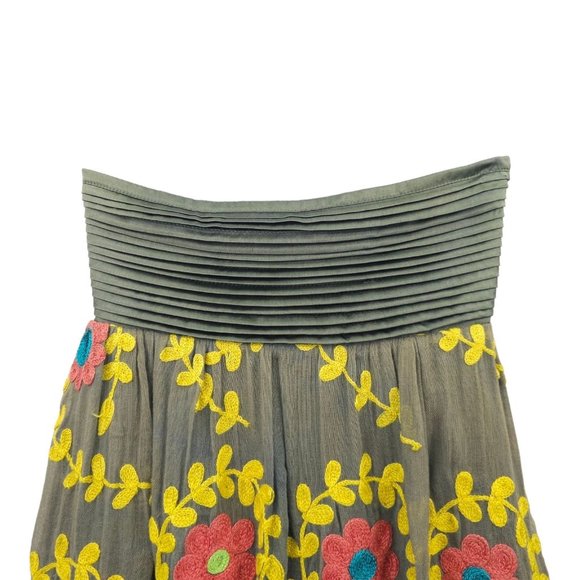 Nikka Strapless Floral Embroidered Top Mini Dress Womens Size 4 Side Zip - Picture 13 of 16